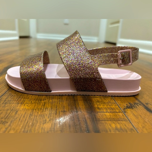MINI MELISSA Pink Glitter Cosmic Sandals, Girls Size 1 - Picture 5 of 11